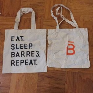 Set of 2 barre3 tote bags
